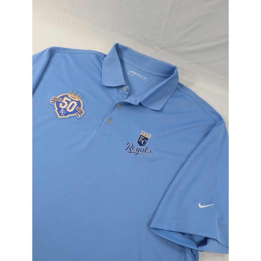 Nike Golf Kansas City Royals 50th Polo Size XXL Blue Rare Authentic New
